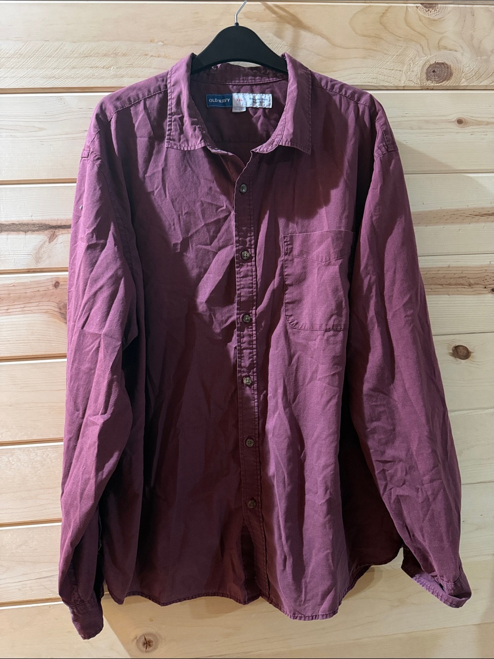 Old Navy Men's Long-Sleeve Button-Up Shirt in Wine
